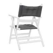 Bahçeme Marmaris Katlanır Sandalye - Masif Gürgen Ahşap & Krem Minder thumbnail 9