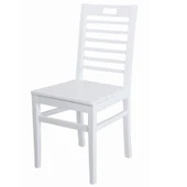 Bahçeme Bodrum Beyaz Ahşap Sandalye -Masif Gürgen - Teras Balkon Bahçe Sandalyesi thumbnail 1