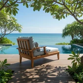 Bahçeme İstanbul Ahşap Şezlong - Masif Kayından Plaj Havuz Bahçe Şezlongu thumbnail 1