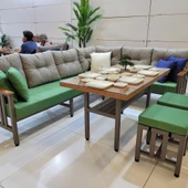 Bahçeme Çamlıca Alüminyum Köşe Koltuğu 205+185 cm - İstenilen Ölçülerde Üretim thumbnail 4