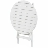 Bahçeme Avşa Ahşap Bahçe Takımı Beyaz - 90lık Yuvarlak Masa + 2 Sandalye Katlanır Balkon Set thumbnail 5