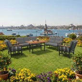 Bahçeme Çamlıca Alüminyum Bahçe Koltuğu üçlü - İstenilen Ölçülerde Üretim thumbnail 8