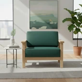 Bahçeme Üsküdar (Malaga) Bahçe Koltuk Tekli - Kestane İç Ve Dış Mekan Koltuğu (Minderli) thumbnail 1