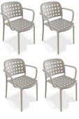 Papatya Bomonti Koltuk Açık Gri 4lü Paket - Plastik Bahçe Balkon Mutfak Sandalyesi thumbnail 1