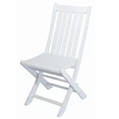 Bahçeme Avşa Ahşap Bahçe Takımı Beyaz - 80x80 Masa + 2 Sandalye Katlanır Balkon Set thumbnail 4