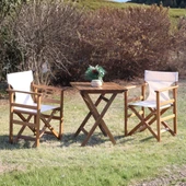 Bahçeme Yönetmen Katlanır Ahşap Bahçe Balkon Seti: 80x80 Masa + 2 Sandalye thumbnail 4