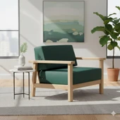 Bahçeme Üsküdar (Malaga) Bahçe Koltuk Tekli - Kestane İç Ve Dış Mekan Koltuğu (Minderli) thumbnail 2