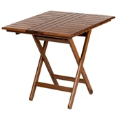 Bahçeme Antalya Katlanır Ahşap Bahçe Balkon Seti: 60lık Masa + 2 Düz Minderli Sandalye thumbnail 7