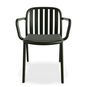 Papatya Balat Koltuk Küllü Kahve - Plastik Bahçe Balkon Mutfak Sandalyesi thumbnail 2