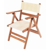 Bahçeci Atina PVCli Ahşap Bahçe Balkon Seti: 70x70 Masa + 2 Sandalye Katlanır Takım thumbnail 5