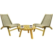 Bahçeme Beylerbeyi Bahçe & Plaj & Havuz Başı Şezlong Sandalye Takımı: 65lik Sehpa + 2 Sandalye thumbnail 3