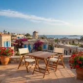 Bahçeme Marmaris PVCli Ahşap Bahçe Balkon Seti: 60x60 Masa + 2 Sandalye Katlanır Takım thumbnail 1