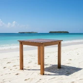 Bahçeme Marmaris Minderli Ahşap Bahçe Balkon Takımı: 70X70 Sabit Masa + 2 Katlanır Sandalye thumbnail 4