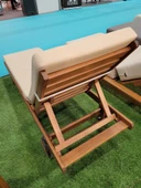 Bahçeme Riva Kademeli Ahşap Şezlong Tekerlekli -5 cm Minderli thumbnail 6