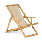 Mobeva Flat Kayın Ahşap Şezlong - Dış Mekan Şezlongu thumbnail 1