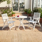 Bahçeme Ürgüp Katlanır Bahçe Balkon Beyaz Takım: 70lik Masa + 4 Adet Minderli Sandalye thumbnail 6