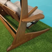 Bahçeme Maçka Ahşap Salıncak - 2 Kişilik Bahçe Salıncağı - Masif Gürgen thumbnail 8