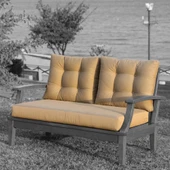 Bahçeme İstanbul Çengelköy İkili Koltuk Minderi - Zor Kirlenen Su İtici Kumaş, 1.Kalite Sünger thumbnail 2