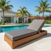 Bahçeme Malta Ahşap Şezlong - Masif Kayın - Plaj Havuz Bahçe Şezlongu thumbnail 3