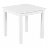 Bahçeme Kaş 80X80 Sabit Ayaklı Ahşap Masa - Beyaz Renk Teras Balkon Bahçe Masası thumbnail 1