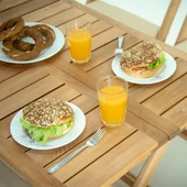 Mobeva Flat Kayın Ahşap Masa 70x53 Katlanır Bahçe Balkon Masası thumbnail 3