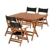 Bahçeci Atina Minderli Ahşap Bahçe Takımı: 80X160 Masa + 4 Sandalye Katlanır Set thumbnail 5
