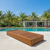 Bahçeme Malta Ahşap Şezlong - Masif Kayın - Plaj Havuz Bahçe Şezlongu thumbnail 2