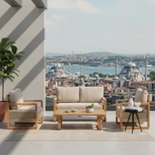 Bahçeme Sarıyer (LEO) Ahşap Sehpa 155x74x37 cm - Kestane Grubu Bahçe Balkon Sehpası thumbnail 4