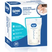 Wee Baby Anne Sütü Saklama Poşeti 20 Adet BPA İçermeyen Dondurucuya Uygun 200 ml thumbnail 1