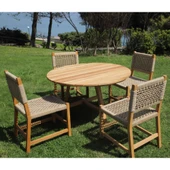 Bahçeme Kapadokya (Luna) 120lik Yuvarlak Ahşap Masa - Masif Kestane İç ve Dış Mekan Masası thumbnail 2