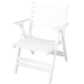 Bahçeme Antalya Katlanır Ahşap Bahçe Balkon Seti Beyaz: 80x160 Masa + 4 Düz Minderli Sandalye thumbnail 7