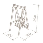 Mobeva Vendy Çocuk Salıncak Dış Mekan Bahçe, Teras Salıncağı - Ladin Ahşap Krem thumbnail 10