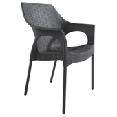 Papatya Bambo Koltuk - Mat Alüminyum Ayak & Kahve Rattan Desen thumbnail 5