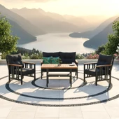 Bahçeme Çamlıca Alüminyum Bahçe Oturma Grubu - 4 Kişilik Bahçe, Balkon Koltuk Takımı thumbnail 1