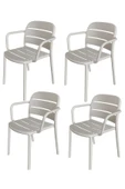 Papatya Beykoz Koltuk Açık Gri 4lü Paket - Plastik Bahçe Balkon Mutfak Sandalyesi thumbnail 1