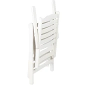 Bahçeme Ürgüp Katlanır Ahşap Bahçe Balkon Seti Beyaz: 90Lık Yuvarlak Masa + 2 Sandalye thumbnail 9