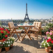 Bahçeme Antalya Katlanır Ahşap Bahçe Balkon Takımı: 70x70 Masa + 2 Minderli Sandalye thumbnail 1