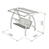 Mobeva Elegance İkili Ladin Ahşap Salıncak Dış Mekan Bahçe, Teras Salıncağı -Lacivert thumbnail 9