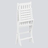 Bahçeme Avşa Ahşap Katlanır Bahçe Balkon Takımı Beyaz : 70x70 Masa + 4 Sandalye thumbnail 6