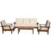 Bahçeme Çengelköy Bahçe Oturma Grubu 5 Kişilik - Ahşap Koltuk ve Sehpa Takımı thumbnail 6