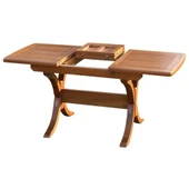 Bahçeme Avşa Side Ahşap Bahçe Balkon Takımı: 80x160 + 40 cm Uzayan Masa & 8 Katlanır Sandalye thumbnail 11