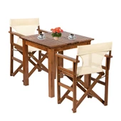 Bahçeci Rejisör S Ahşap Bahçe Balkon Seti: 70X70 Sabit Masa + 2 Sandalye thumbnail 1