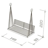 Mobeva Mome İkili Ladin Ahşap Salıncak -Tavana Asmalı Salıncak -Lacivert thumbnail 7