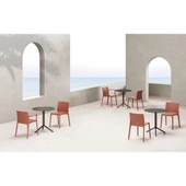 Papatya Evo Plastik Koltuk Kırmızı - Bahçe Balkon Mutfak Sandalyesi thumbnail 10