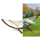 Mobeva Hona Ladin Ahşap Gondol Hamak - 120 Cm İp Örgü - Tek Kişilik thumbnail 8