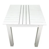 Bahçeme Kaş 70x70 Sabit Ayaklı Ahşap Masa - Beyaz Renk Teras Balkon Bahçe Masası thumbnail 5