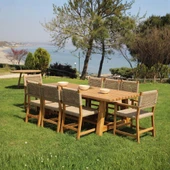Bahçeme Taksim Kestane Bahçe Takımı: 8 Sandalye + 100X240 Masa thumbnail 1
