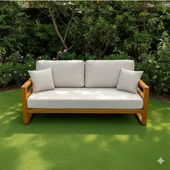 Bahçeme Nişantaşı (Mykanos) Bahçe Koltuk Üçlü - Kestane İç Ve Dış Mekan Koltuğu (Minderli) thumbnail 2