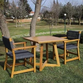 Bahçeme Gökçeada (Berlin) 85X85 Kare Ahşap Masa - Masif Kestane İç ve Dış Mekan Masası thumbnail 5