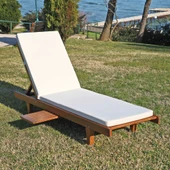 Bahçeme Riva Trend Sehpalı Ahşap Şezlong - 5 cm Minderli Bahçe Plaj Havuz Şezlongu thumbnail 1